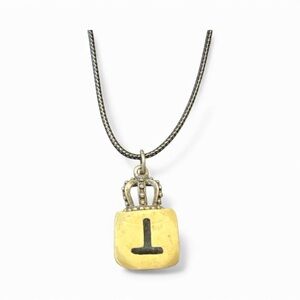 Wooden and Silver Pendant Necklace